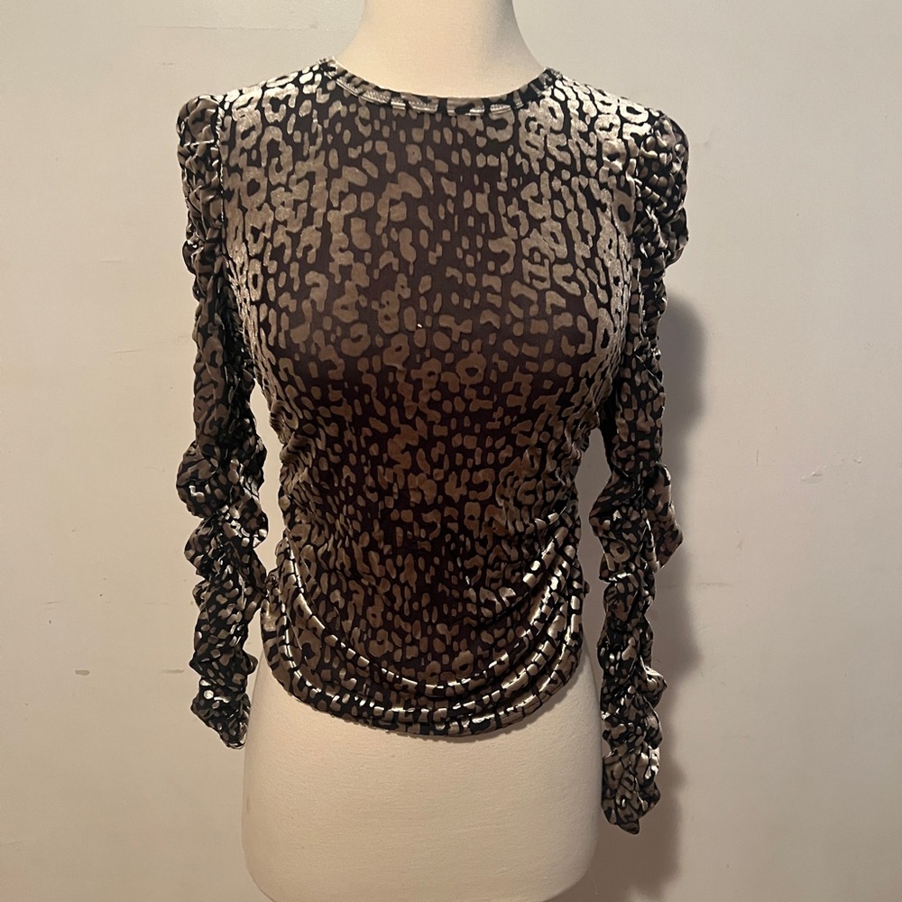 Sundays Leopard Print Top - Black and Gold